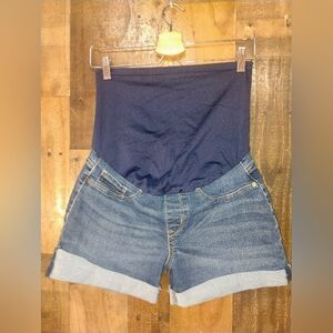 Signature by Levi Strauss Maternity Blue Denim Jean Shorts Size Medium